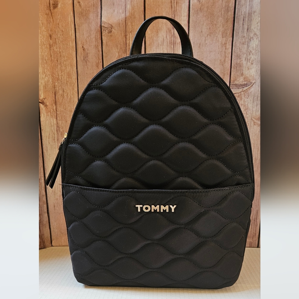 Tommy Hilfiger Black Quilted Logo Backpack
